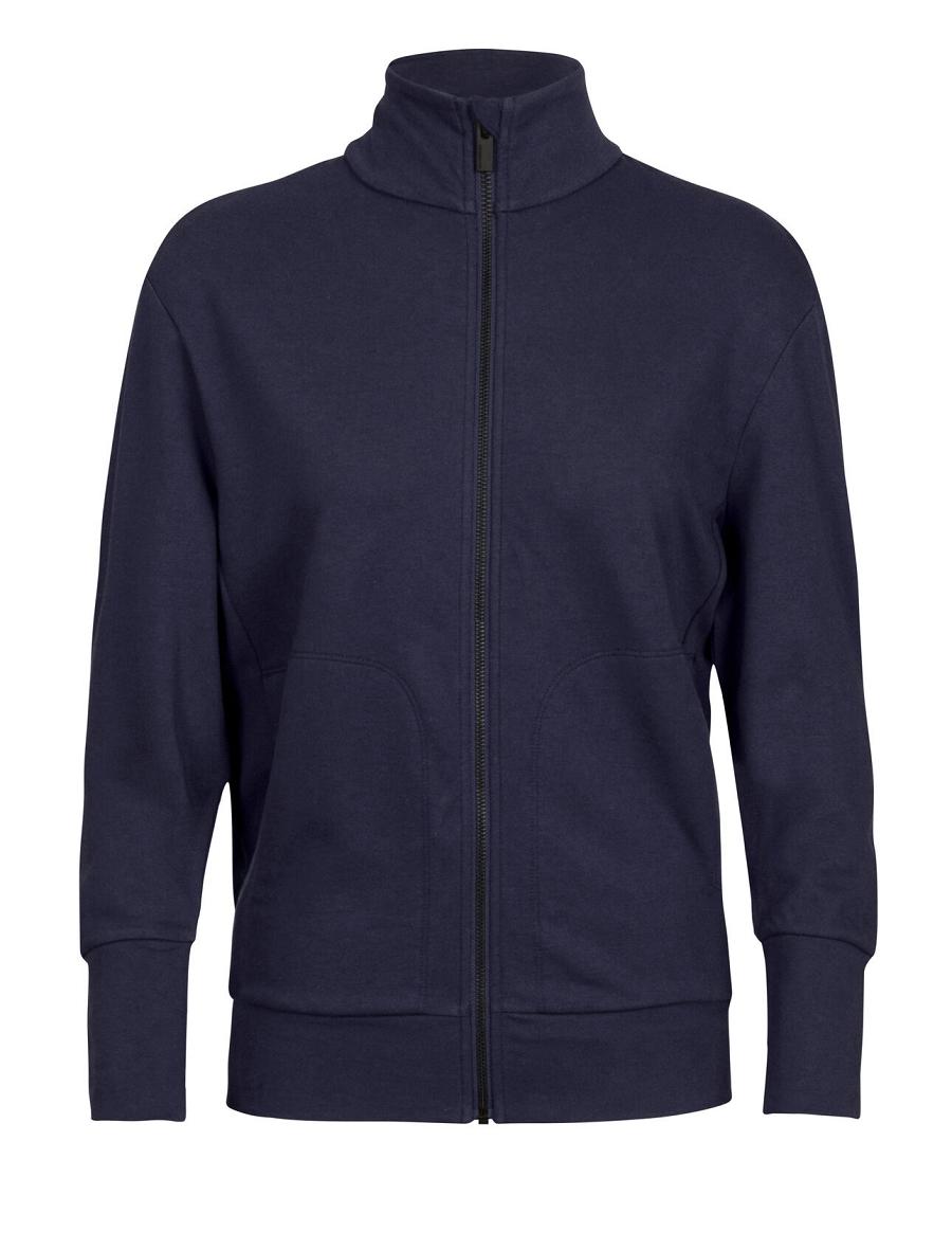 Midnight Navy Icebreaker Merino Central II Long Sleeve Zip Women's Hoodie | AU 1672ILHS